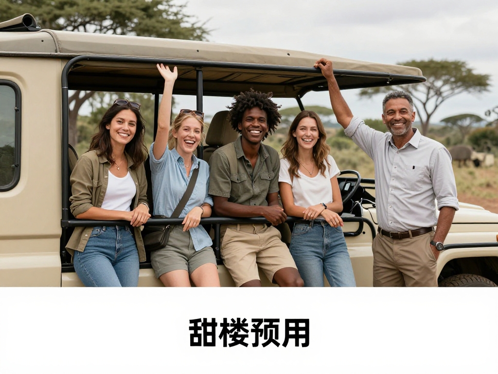 Gruppe mit Guide auf Safari